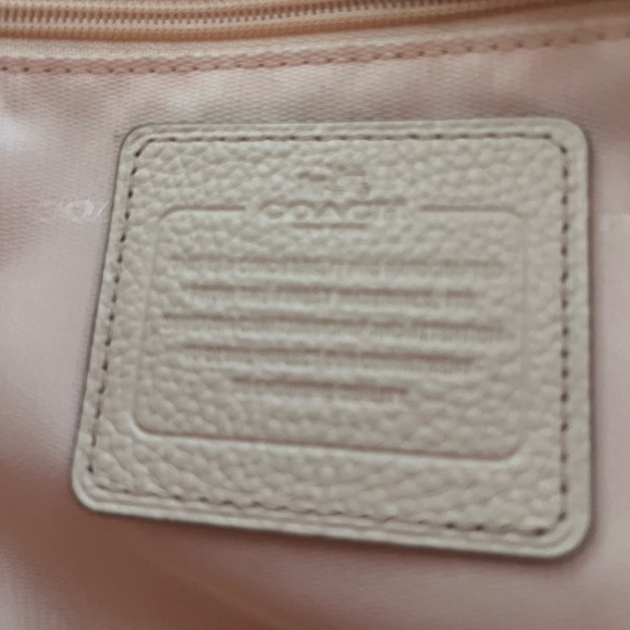 Coach Cream/ Peach Leather Crossbody Bag - Picture 5 of 7